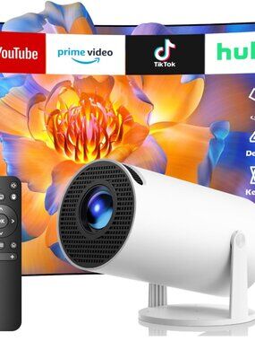 HotPeak PR06 Mini LED Portable Projector Wifi Bluetooth Built-In Apps Android OS